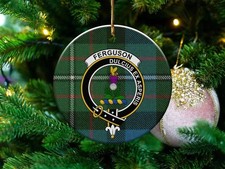 Ferguson Clan Scottish Tartan Crest Ceramic Ornament