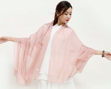 100 Silk Scarf Women neckerchief Shawl Wrap solid color beige pink MY115-18