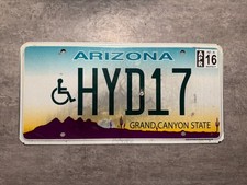 USA Tablica rejestracyjna Tablica rejestracyjna Tablica rejestracyjna Arizona Handicap Symbole