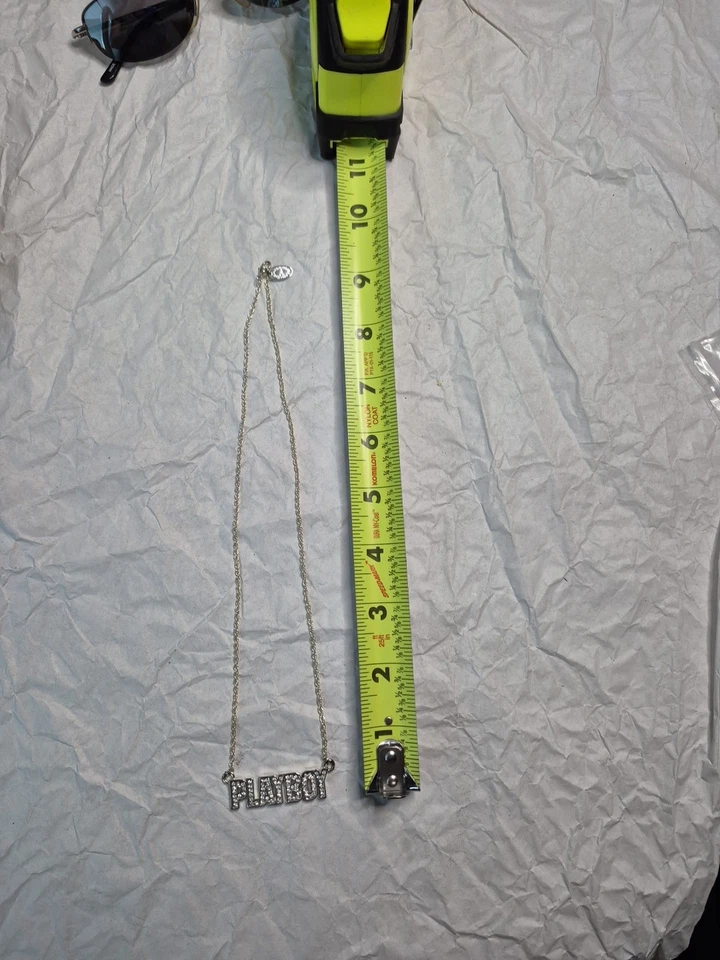 Official Playboy Y2k PLAYBOY inscription Silver Tone , Clear Zirconia, Bling - Image 2 of 4