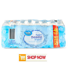 Great Value Purified Drinking Water, 16.9 fl oz Bottles, 40 Count Pack