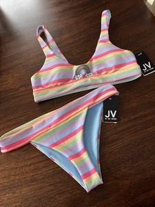 NWT Zumiez JV By Jac Vanek Rainbow Bikini It’s Not Me It’s You Size Small