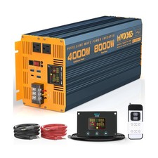 4000W Pure Sine Wave Power Inverter DC 12V to AC 110V 120V for Home RV with D...