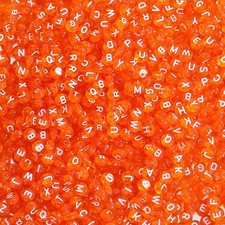 Orange Alphabet Letter Beads for Friendship Bracelets, 1480 Pcs