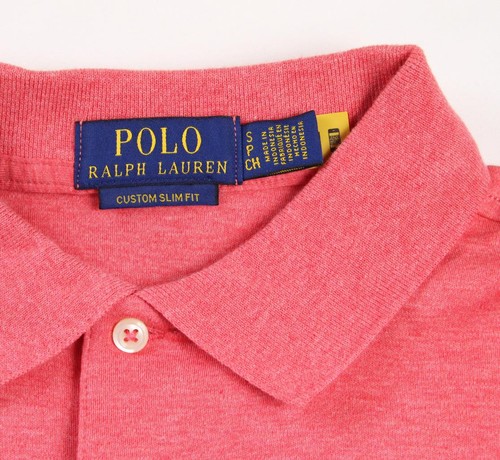 Polo Ralph Lauren Mens Polo Shirt S Slim Fit Short Sleeve Dark Pink Htr $110 NEW - Picture 4 of 7