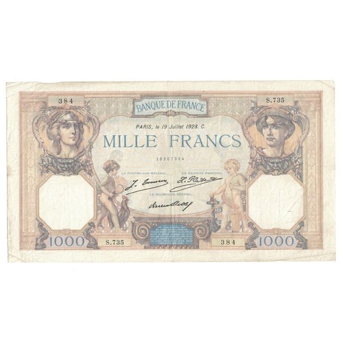 [#390570] Frankrijk, 1000 Francs, Cérès et Mercure, 1928, S.735, TB+, Fayette:37 - Afbeelding 1 van 2