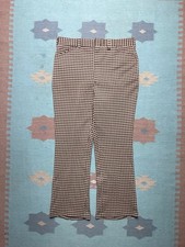 Vintage 70s sears king road disco pants double knit houndstooth slacks 35x29