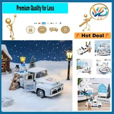 Let It Snow Mini Snowman Truck Decor – Farmhouse Metal Winter Scene