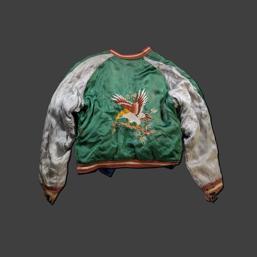 Medium 50er Jahre Japanische Souvenir Jacke Wende Thrashed Vintage - Bild 15 von 20