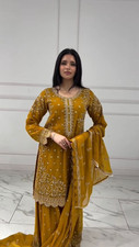 Designer Indian Pakistani top plazzo Bollywood Dress Party Wear Suit wedding
