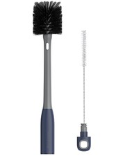 ROSEOK 2 in 1 Long Handle Bottle Brush with Straw for Cleaning Gray