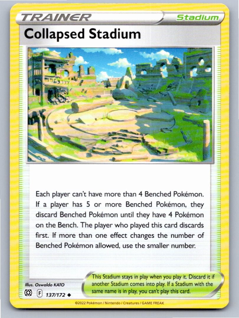 2022 POKEMON COLLAPSED STADIUM BRILLIANT STARS 137/172 UC NM A57106 FREE S&H