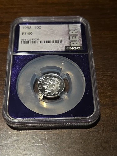 1958 PF69 10c BERT Roosevelt Dime Trader Bea Purple Core!