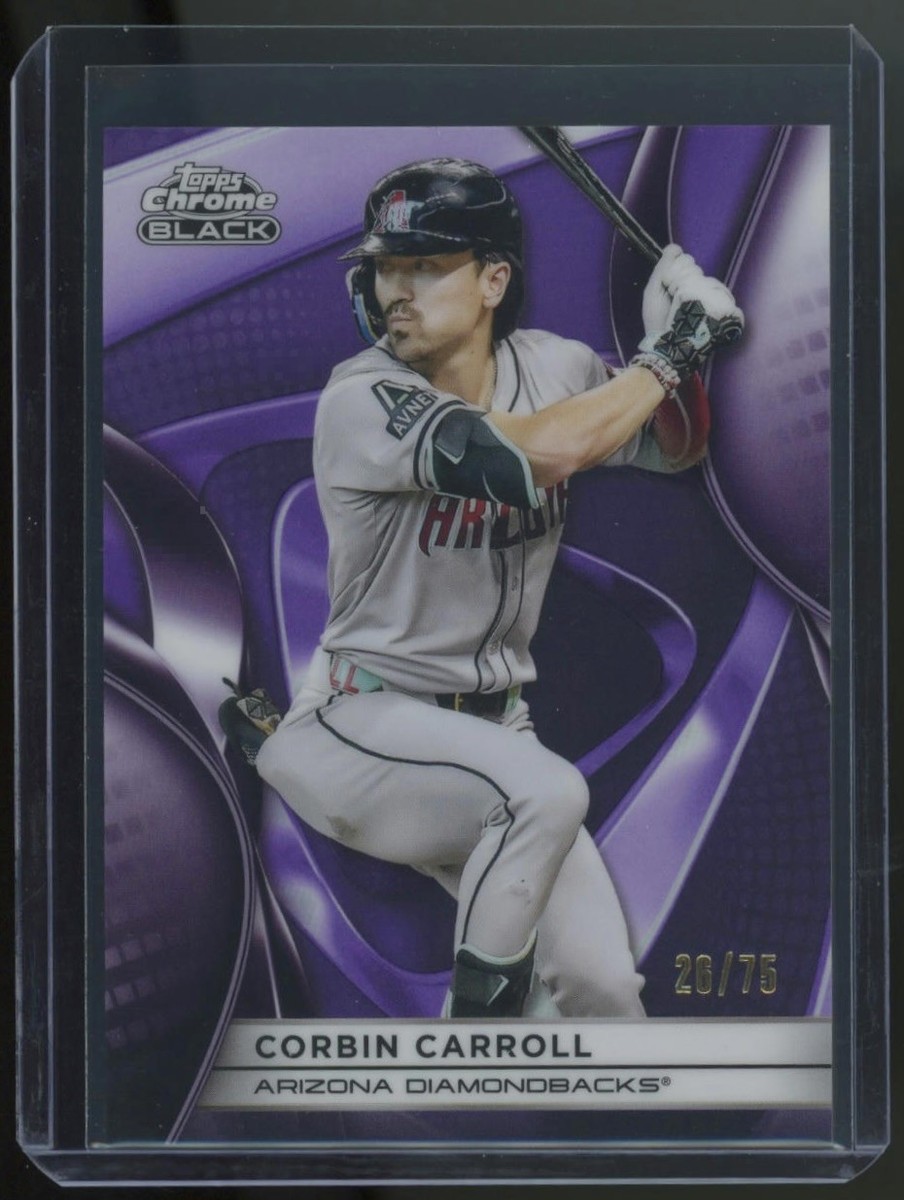 Corbin Carroll 2025 Topps Chrome Black Purple Refractor Card #/75