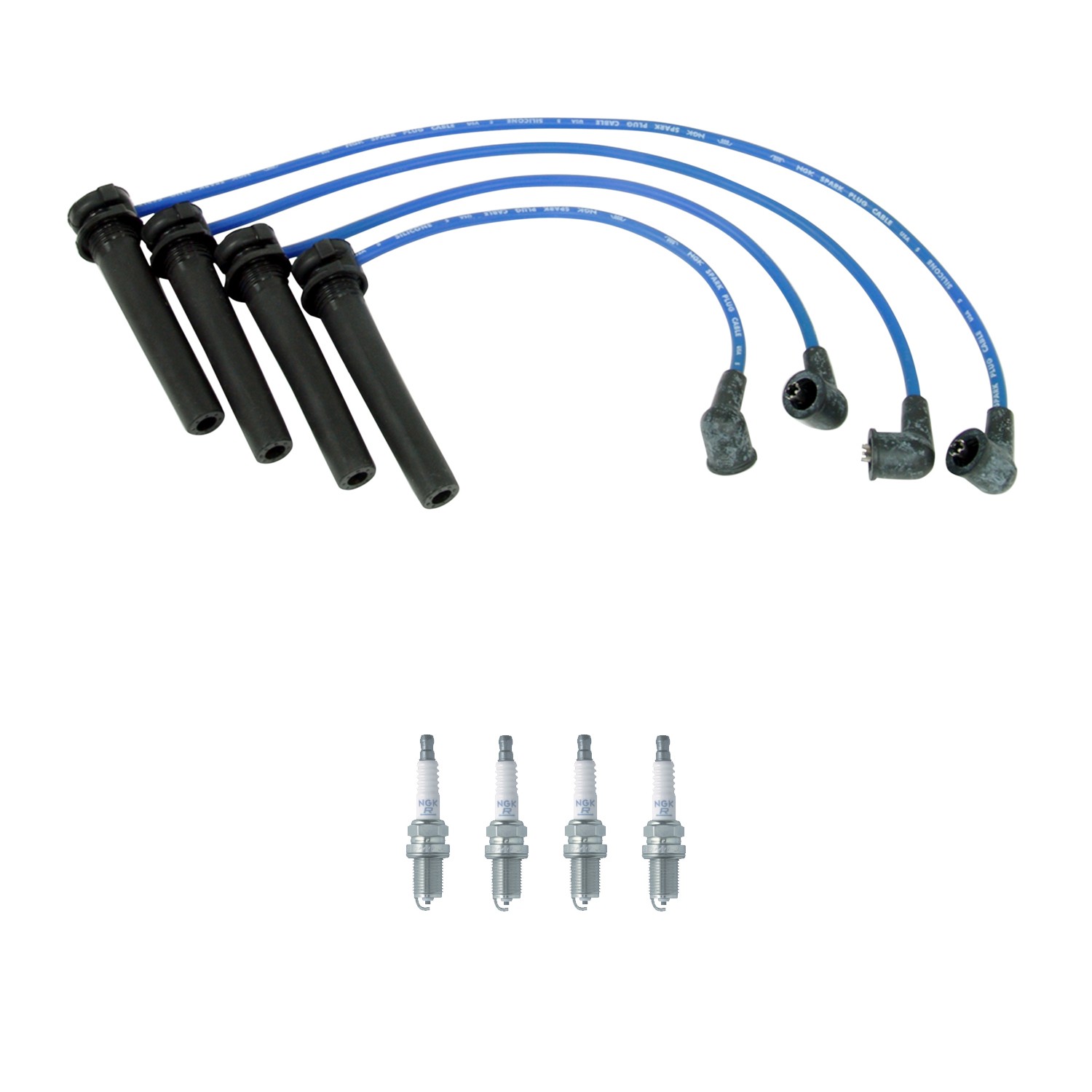 NGK 7mm Wire Set 4 Nickel Spark Plug Kit For Frontier Xterra XE 2.4L L4 DOHC