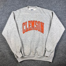 Vintage Clemson Tigers Sweatshirt Mens XL Gray Crewneck BIKE Made in USA 80s