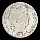 1908-D Barber Silver Half Dollar
