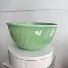Vintage Fire King Ware Green Jadeite Swirl 9” Mixing Bowl