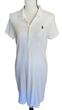 Ralph Lauren White Polo Shirt Dress Women's SZ M Classic,Timeless,Minimalist