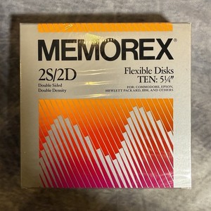 Memorex 2S/2D 5.25” Floppy Disks Sealed Box of 10 DSDD Vintage
