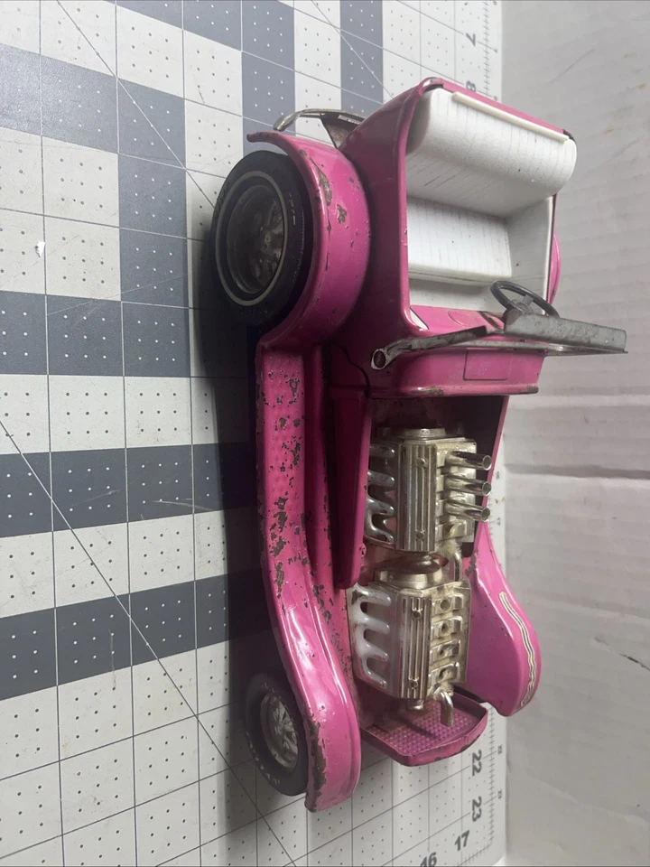 Vintage Pressed Steel Hot Pink Nylint Ford Model T Grabber Hot Rod USA - Image 2 of 4