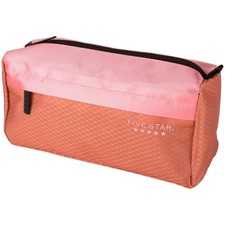 Five Star Pencil Pouch, Pen Case, 9-Pocket 8"L x 4"W x 3"H, Pink/Terracotta