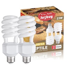 Jugbuy UVB Reptile Light Bulb 10.0, 23W UV Spiral Compact UVB10.0, White