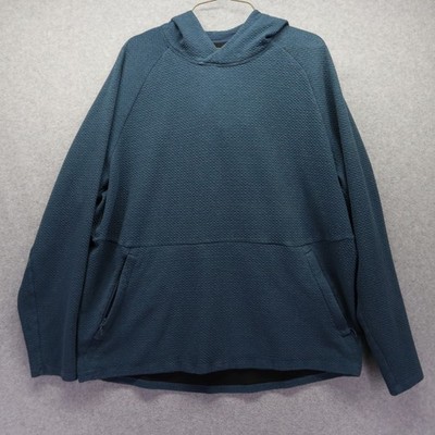 Lululemon Hoodie Mens 2XL XXL At Ease Active Athletic Pullover Teal Long Sleeve