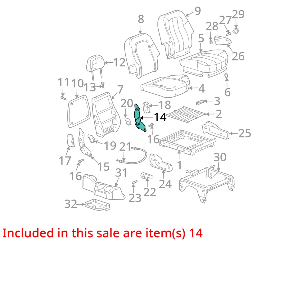 2001-2008 CHEVROLET BUICK UPLANDER RENDEZVOUS RECLINER ASM R/SEAT INR 19148906 - Image 2 of 3