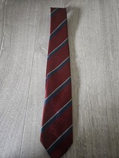 Vintage BHS Repp Stripe Burgundy Tie