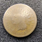 1866 Indian Head Cent 1c - Philadelphia Mint - AG-G Condition