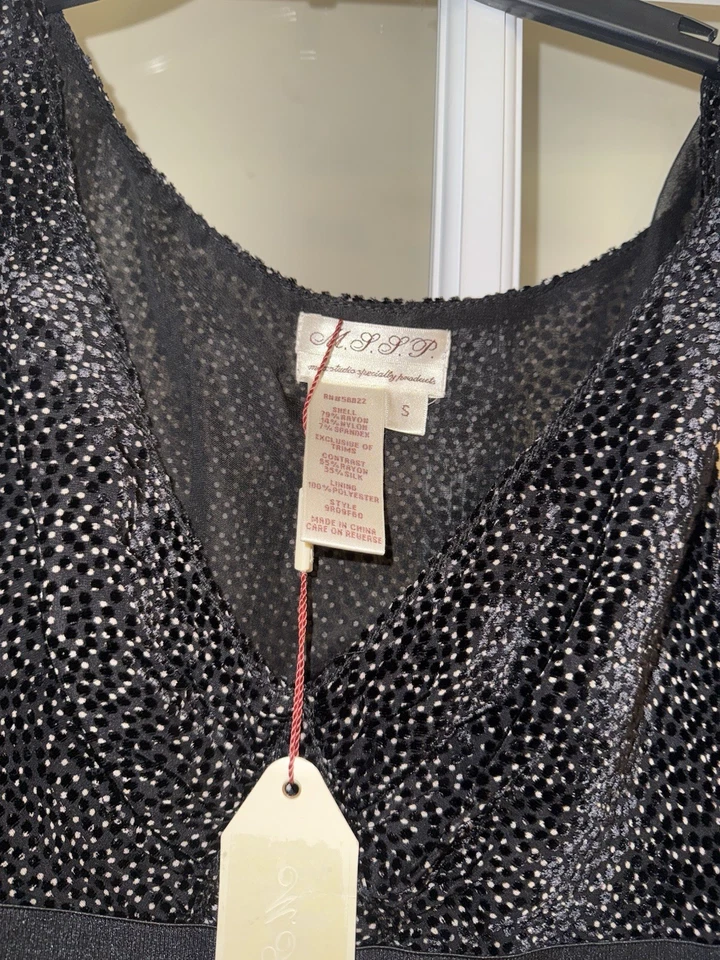 Max Studio Speciality Products NUEVO vestido lápiz lunares negro sin mangas pequeño Foto 3 de 4