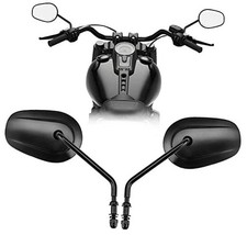 8mm Teardrop Rearview Mirrors for Harley Touring/Street Glide/Road Black
