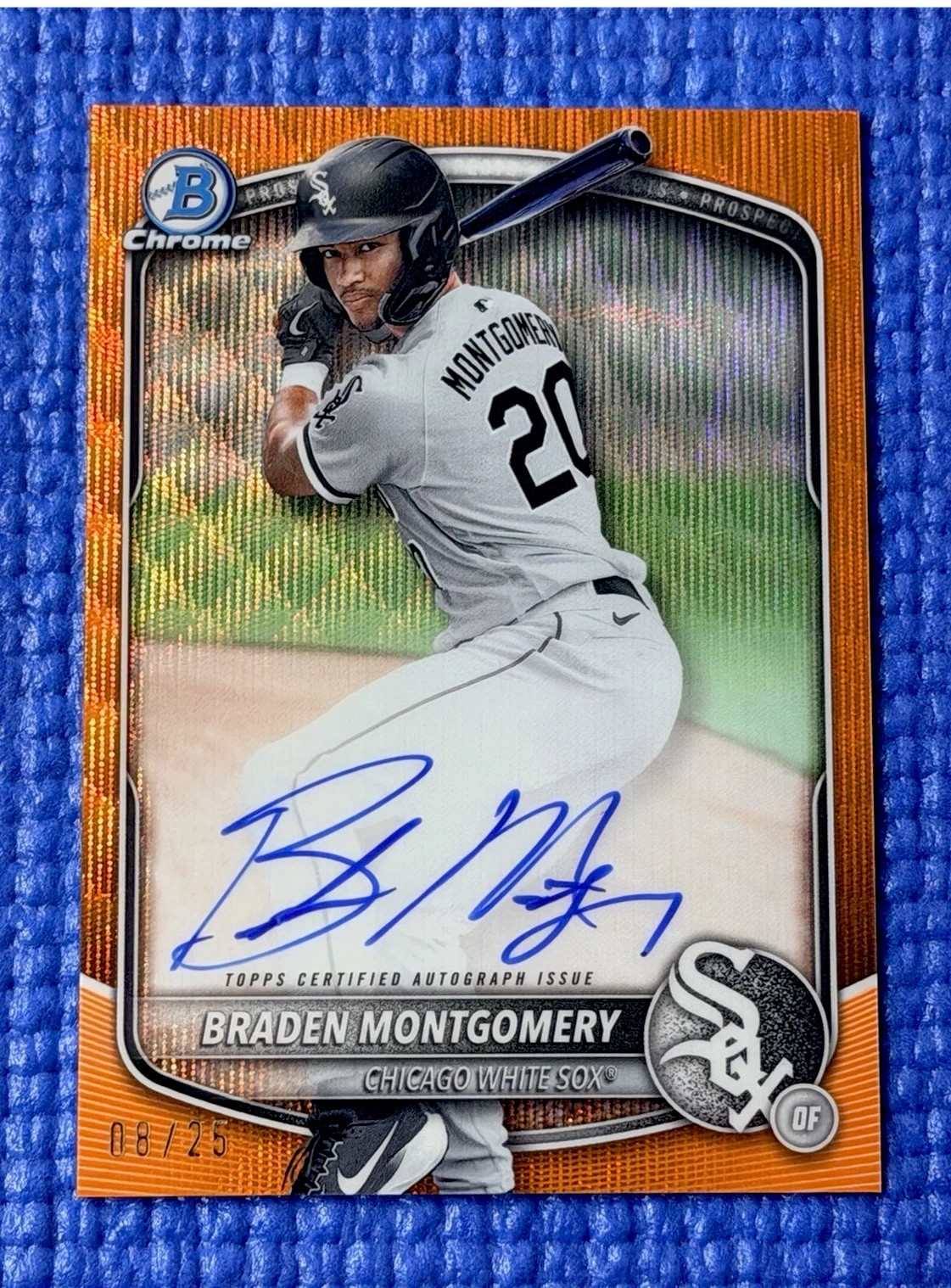 2025 Bowman Chrome Braden Montgomery Orange Wave Refractor Auto /25 #CPA-BM (RC)