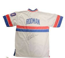 DETROIT PISTONS DENNIS RODMAN AUTOGRAPHED SIGNED WHITE WARM UP JACKET JSA COA