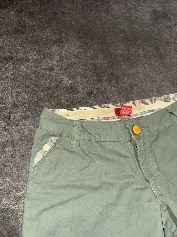 Calça Vintage Y2k Mossimo Exército Verde Passeio Baixo Perna Super Larga Flare Tamanho 7 - Imagem 4 de 4