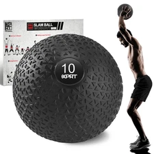 XPRT Fitness Slam Ball Dead Bounce 10-30lb Weighted Exercise Ball Sand Core No-B