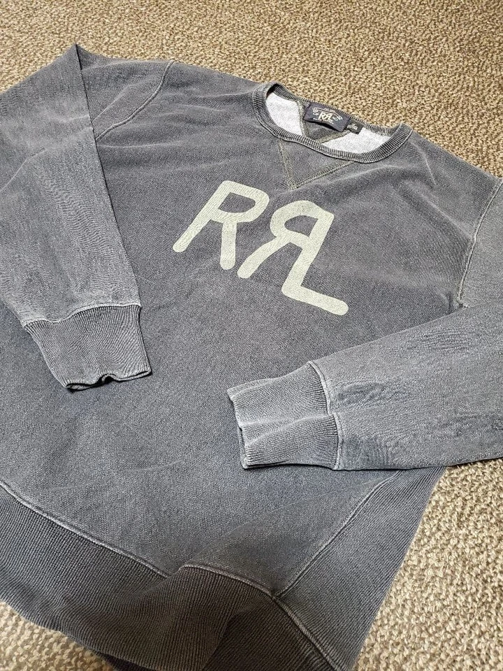 Sudadera RRL Doble Logo RL - Mediana, Elegante y Cómoda Ropa Informal Gris Foto 2 de 4