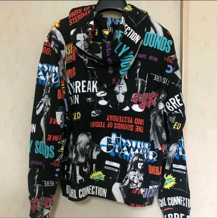 トップス HYSTERIC GLAMOUR All-over print hoodie Hysteric Glamour Neon Logo All Over Print Zip Up Hoodie
