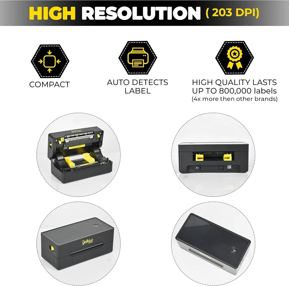 Etikettendrucker, Bluetooth Thermodrucker, 4x6 Versandetikettendrucker, Telefon & PC - Bild 4 von 4