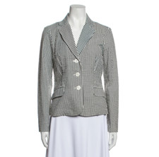 Sandro Striped 100 Cotton Lightweight Blazer
