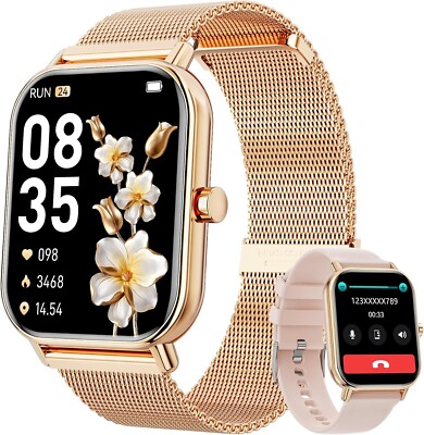 Smartwatch Damen Frauen mit Telefonfunktion Sportuhr Armbanduhr für Android IOS