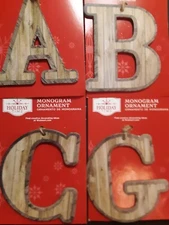 Holiday Time Wooden Monogram Letters 18 Variations A-E, G-M, O-P, R-T, & Y