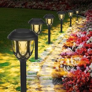 6 Stück Solarleuchten Garten, LED Solarlampen für Außen Rasen Gehweg
