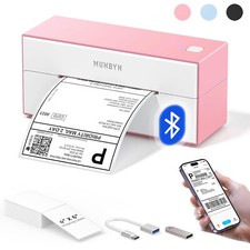 MUNBYN Bluetooth Thermal Printer 4x6 Shipping Label Printer for Android iOS Mac
