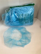 Disposable Bouffant Cap Hair Net Head Cover  Thin Blue 100 pcs