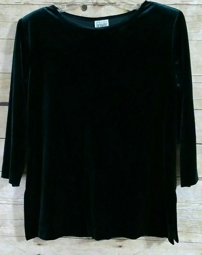 R & M Richards by Karen Kwong Top Shirt Green Holiday 3/4 Sleeve Size 14 Party - Picture 3 of 7