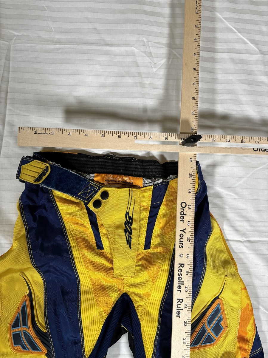 Fly Racing Pants Youth 26 Motocross 805's Yellow Blue Dirt