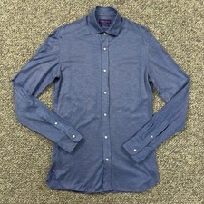 Ralph Lauren Purple Label Tailored Fit Stretch Cotton Dress Shirt Blue Size 15