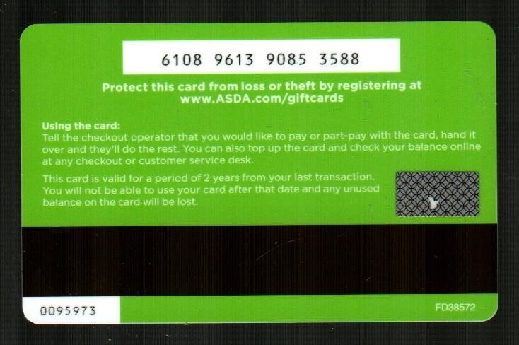 ASDA ( UK ) Shopping Card ( 2015 ) Gift Card ( $0 )